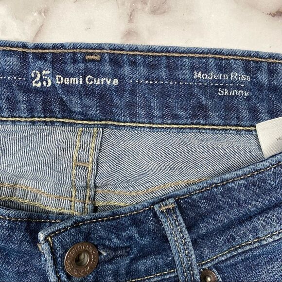LEVI’S Demi Curve Modern Rise Distressed Blue Denim Skinny Jeans - Size 25 - Picture 3 of 9